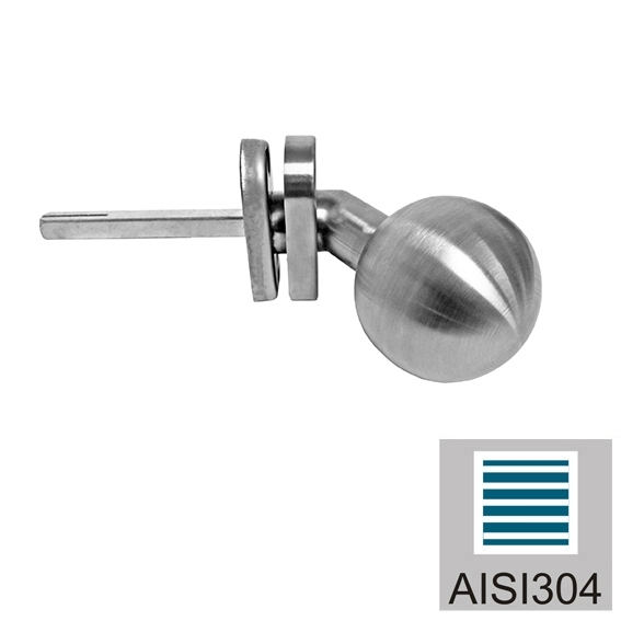 Kugelknauf V2A Ø 50 mm Platte 1 mm fest gebuerstet-89-11D804I-A.4