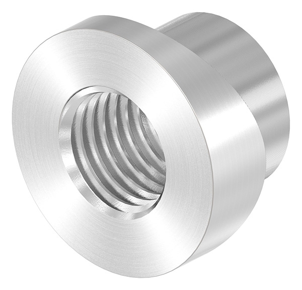 Gewindehuelse Edelstahl V2A fuer Rohr Ø 48-3 mm Gewinde M16 geschliffen Korn 240-88-1151351-240.48