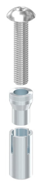 Duebelset Stahl galvanisch verzinkt mit Edelstahlschrauben M8 x 40 mm-88-1156714.ALU