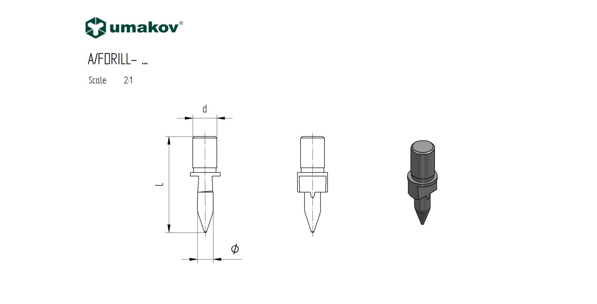 Fliessbohrer Wolframkarbid M8 Ø 7-3 mm L- 41 mm Cut Lang-89-11AFDRILLM8C-A.4