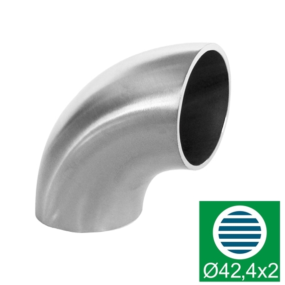 Handlaufbogen Edelstahl AISI 304 D42-4x2-0 mm 90 Grad Glanz-89-11A1305242L-A.4