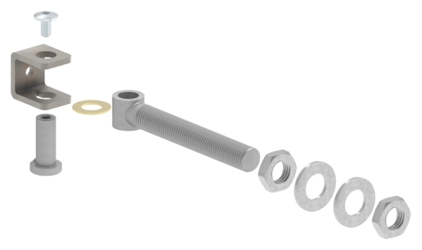 Torband Stahl feuerverzinkt M20 verstellbar mit langem Gewinde-88-11130.M20