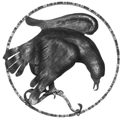 Adler -rechts- Zierelement - Ø 300 mm - Stahl S235JR- roh-30-3190R.8