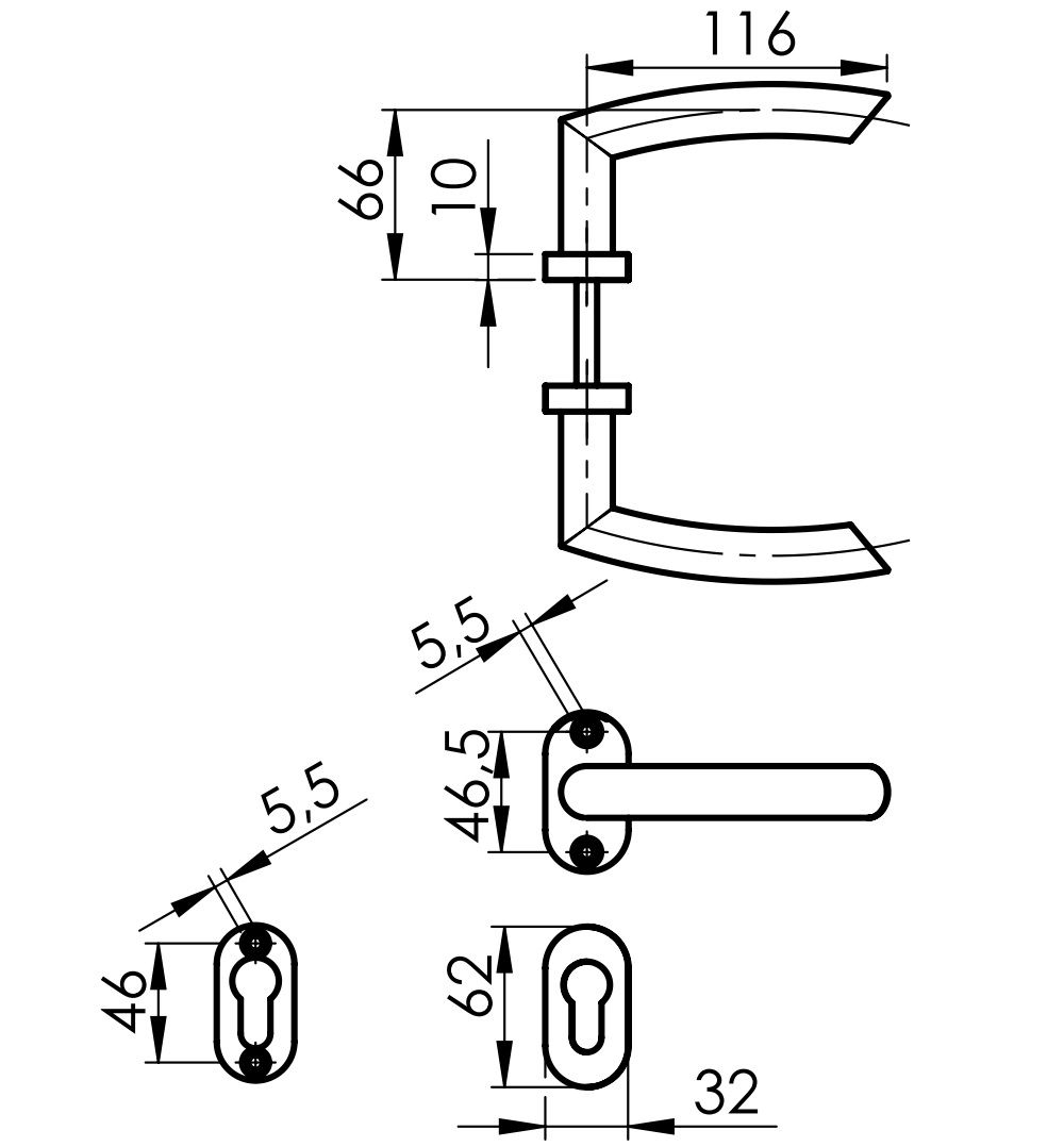 Drueckergarnitur V2A mit Rosetten Schliff-89-11D8010I-A.4