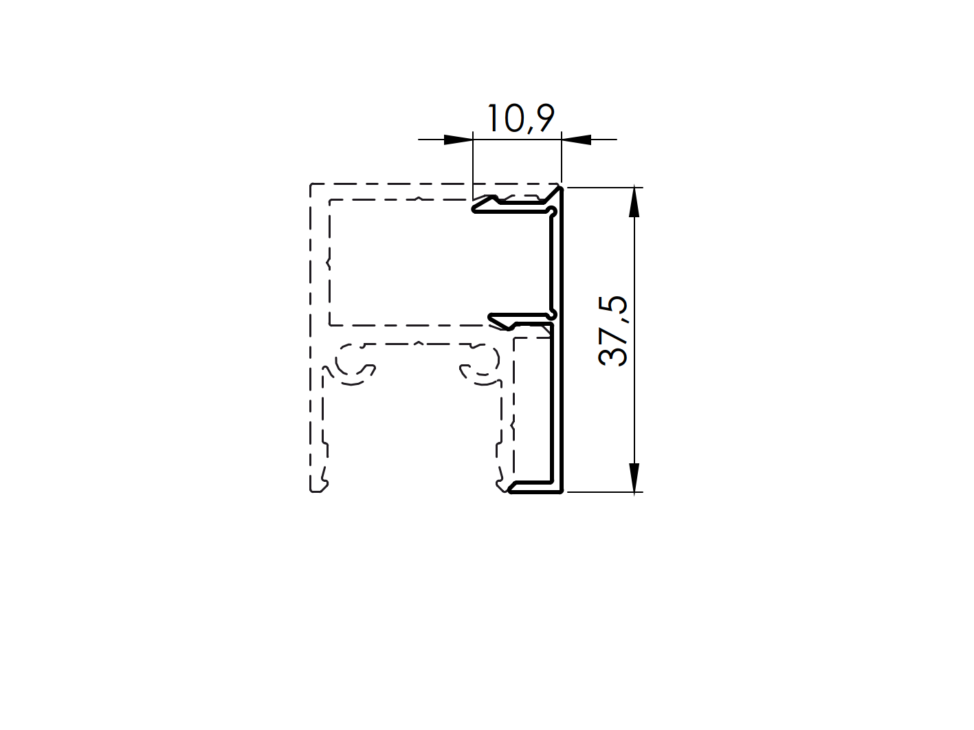 Abdeckleiste Aluminium 6000 mm Satin Inox Optik fuer Zaunadapter 20V-89-11FGAF20G6000SVA-A.4