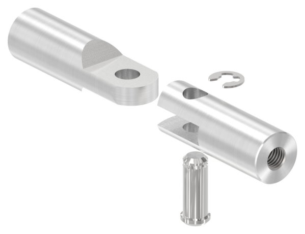 Gelenk zu Wandhalter Edelstahl V2A 2x M10 Gewinde geschliffen Korn 240-88-1150640-240-GL.WH