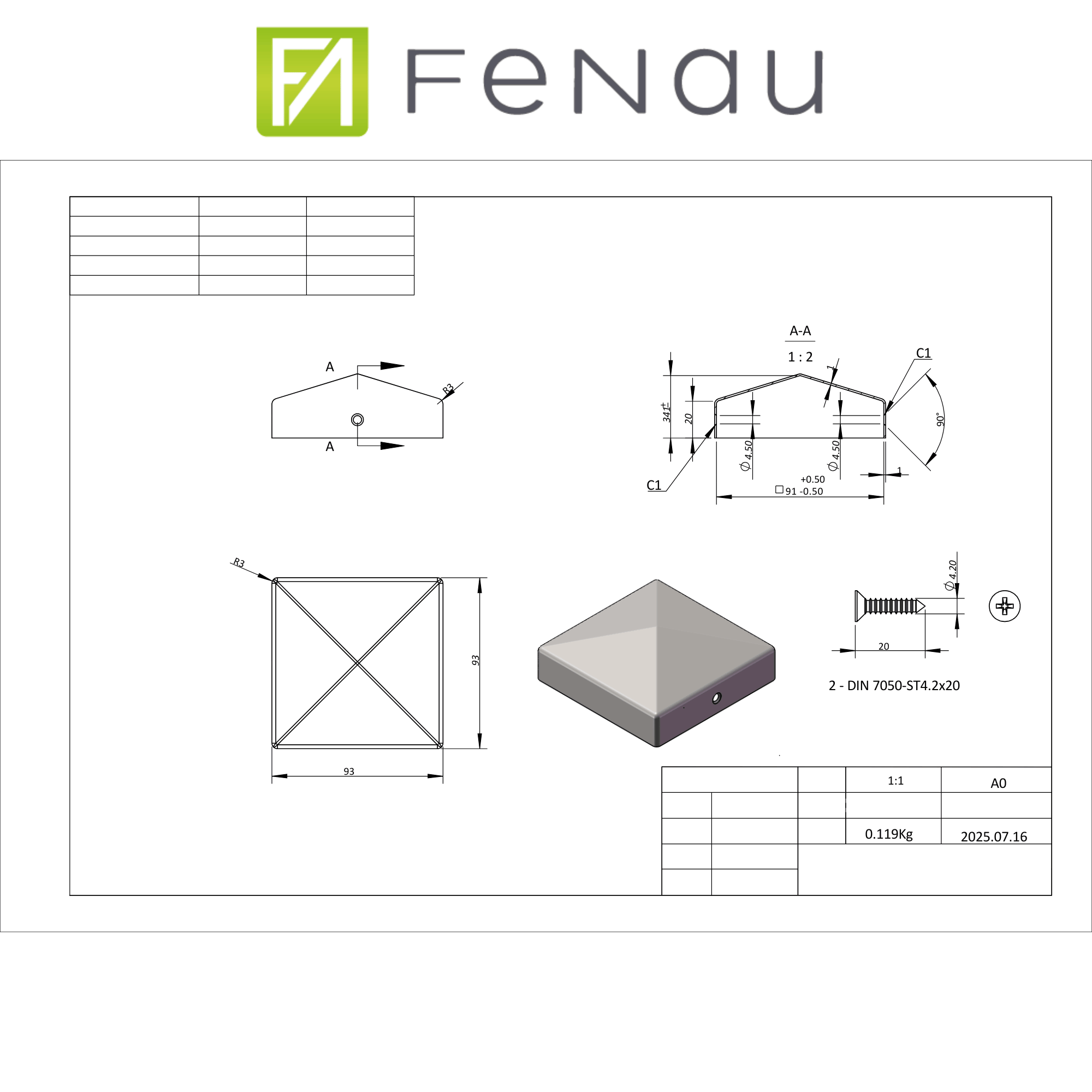 Pfostenkappe 90x90 mm Stahl verzinkt – 10er Set fuer Holzpfosten inkl. Schrauben-60220-90-011