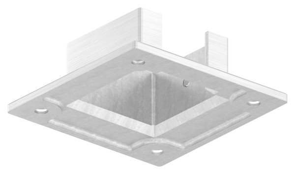Wandbefestigung Edelstahl V2A fuer Quadratnutrohr 40 x 40 mm- geschliffen Korn 240-88-1160376.240