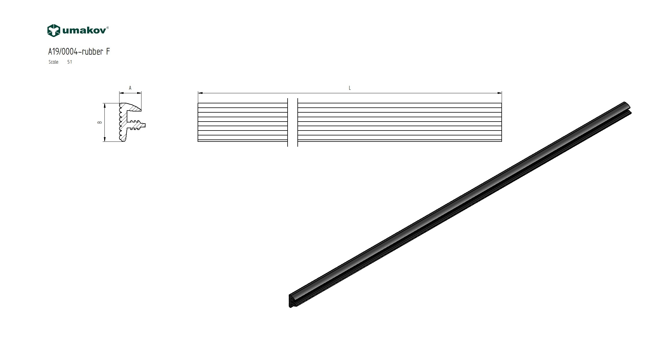 Glasdichtung EPDM fuer Glas 12-21-52 mm- Profil F- Schwarz- 2-5 m-89-11A190004FB025-A.4