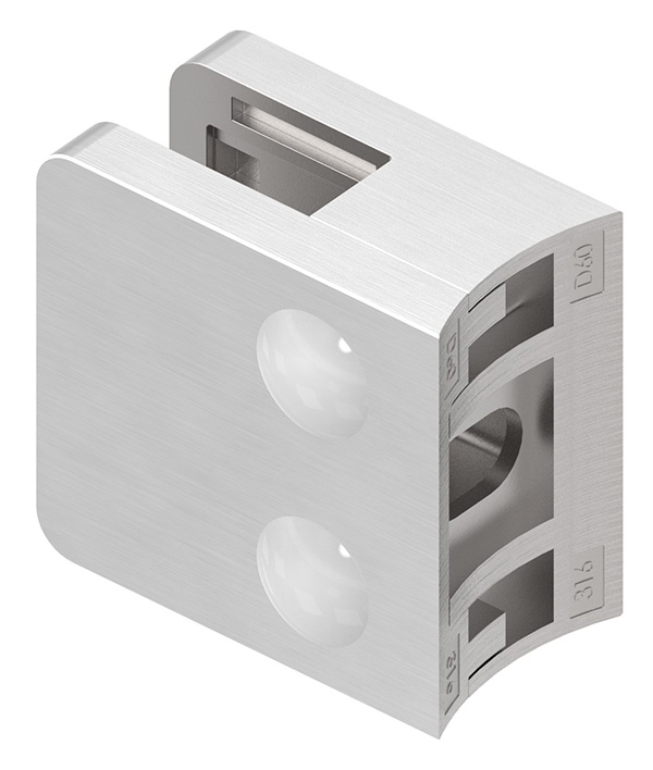 Glasklemme 45x45x26 mm AbZ fuer Anschluss Ø 60-3 mm V4A-10-3060.1ABZ