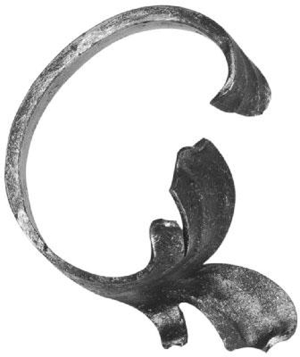 Leichtbarock - rechts - Barockansatz - Masse- 80x115 mm - Stahl S235JR- roh-30-1765.8