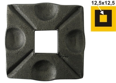 Stahl Rosette quadratisch 52x52 mm fuer 13x13 mm Vierkant- 6 mm stark-89-11E22261350-A.4