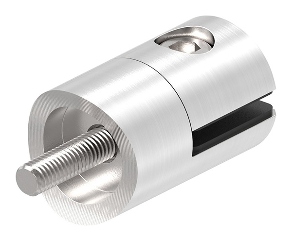 Blechhalter - Plattenhalter Ø 25 mm Edelstahl V2A – Anschluss 60-3 mm inkl- Schrauben - Gummieinlage-12-2104.4