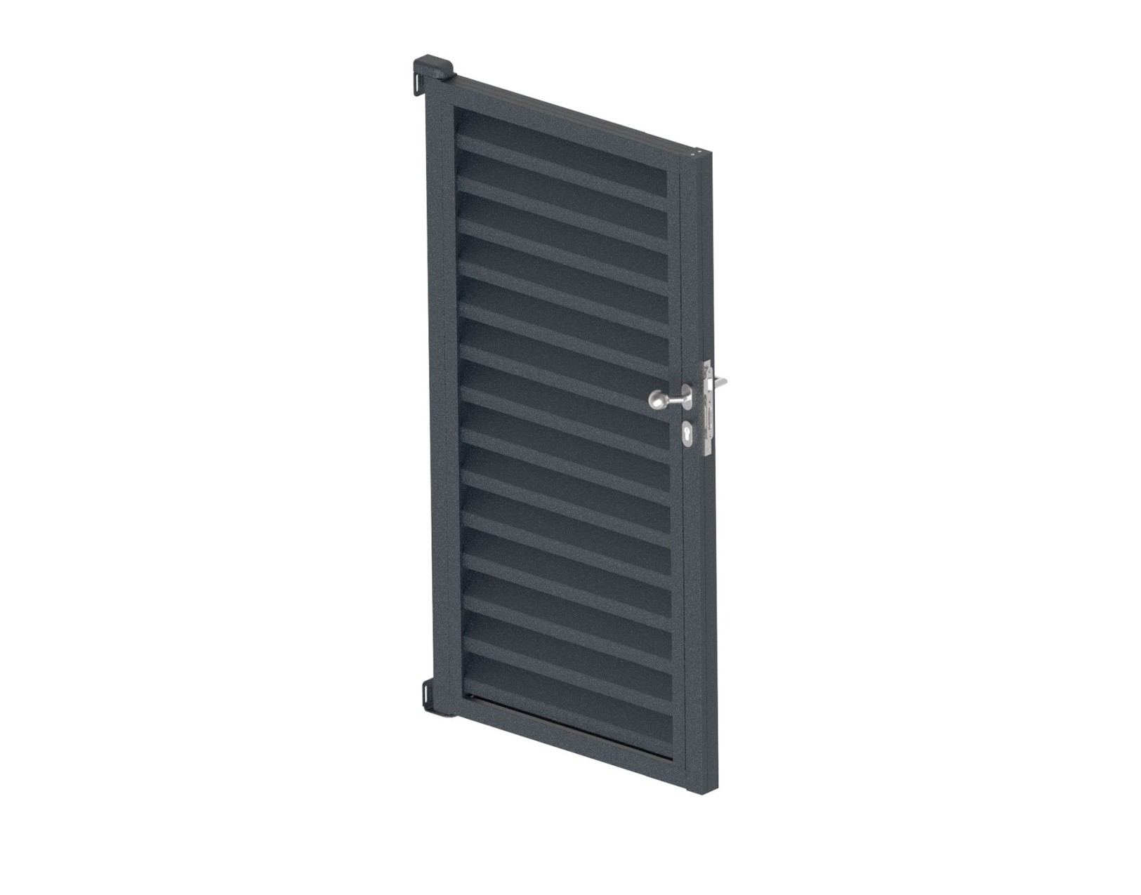 Einfluegeltor Aluminium 1025 x 1850 mm RAL 7016 Jalousie-Fuellung Set-89-11FGLSSGR7016SET-A.4