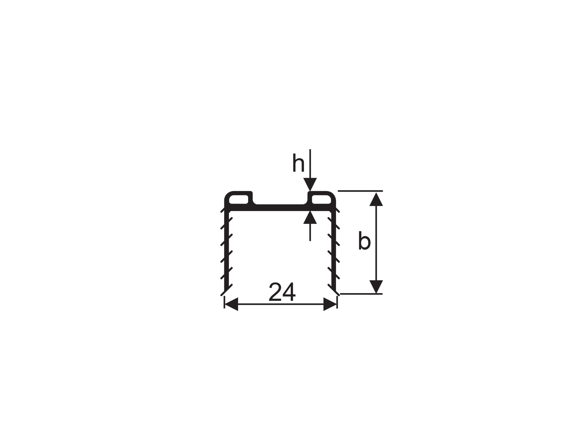 Glasdichtung fuer Nutprofil EPDM 2500 mm Glas 20-76-21-52 mm Schwarz Innen Aussen-89-11A195042212500-A.4
