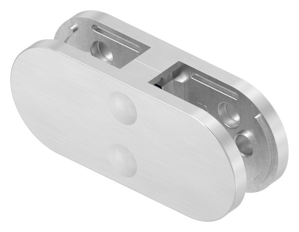 Sichtschutz Mittelglasklemme Edelstahl V2A halbrund gerade Mod- 25-88-1125-MK.V2A