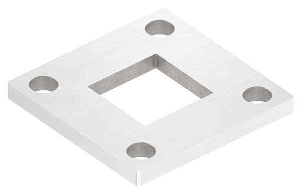 Ankerplatte Masse- 92 x 92 x 8 mm mit Zentrierbohrung- 40-2 x 40-2 mm V2A-11-2210-8.4