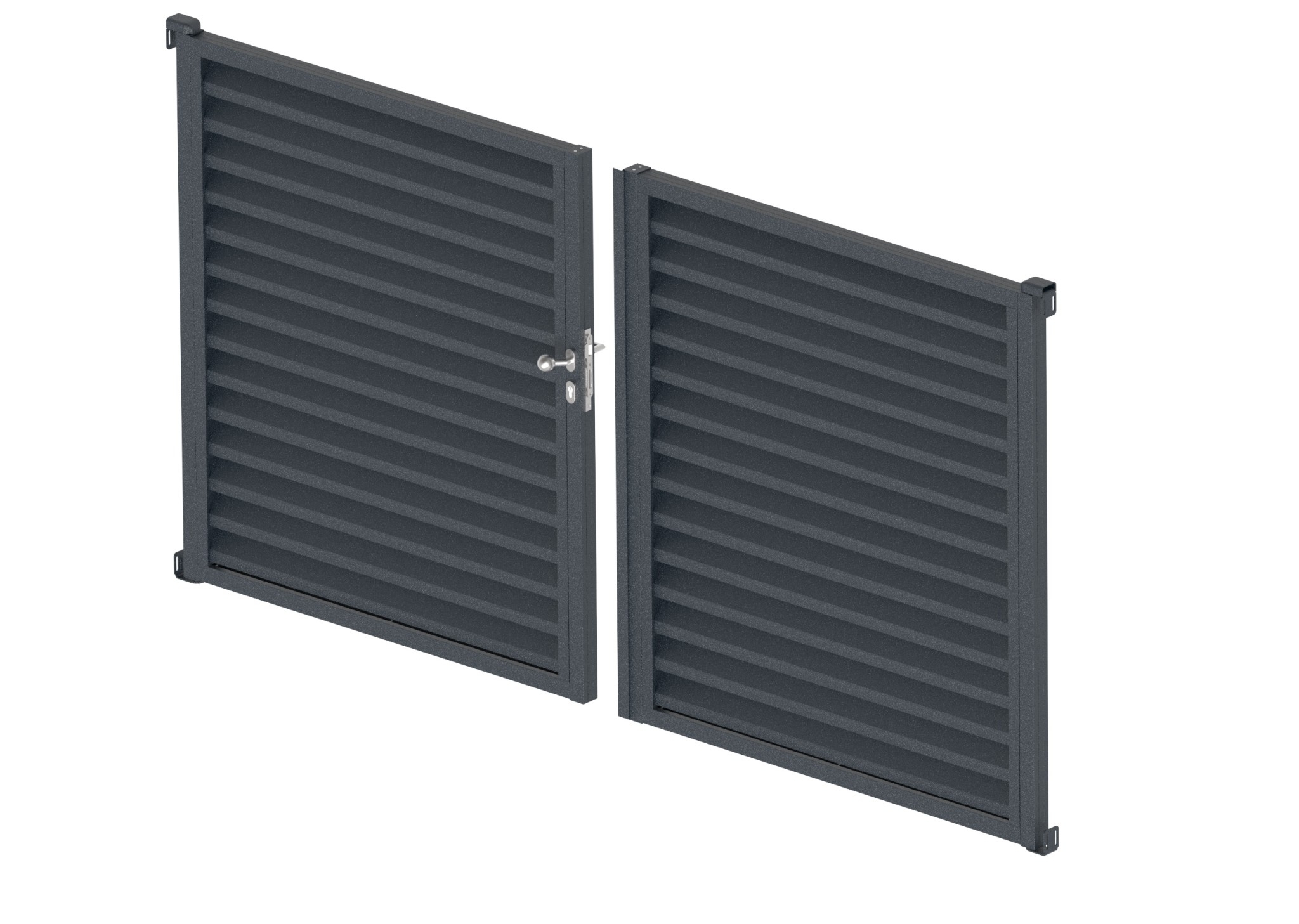 Doppelfluegeltor Aluminium 3923 x 1850 mm Lamellenfuellung RAL 7016 Anthrazit Set-89-11FGLDSGR7016SET-A.4