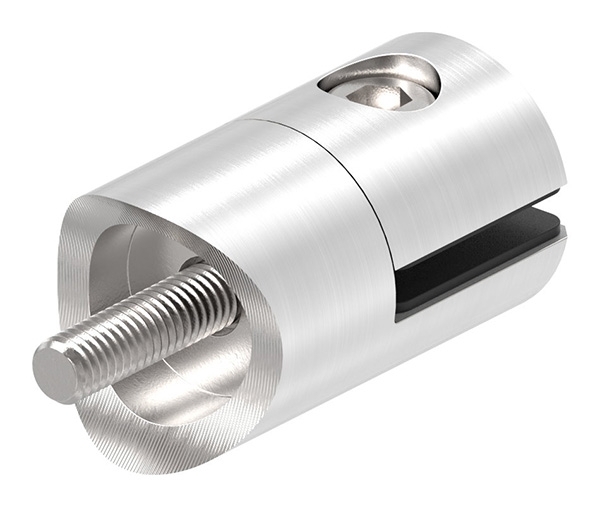 Blechhalter - Plattenhalter Ø 25 mm Edelstahl V2A – Anschluss 33-7 mm inkl- Schrauben - Gummieinlage-12-2101.4