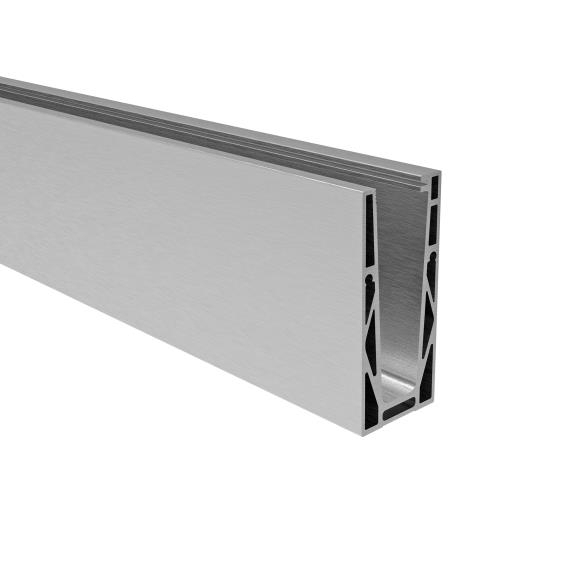 Ganzglasgelaenderprofil Aluminium 2500 mm Oberverankerung Satin-ELOX-89-11AL0004ECO2500SE-A.4