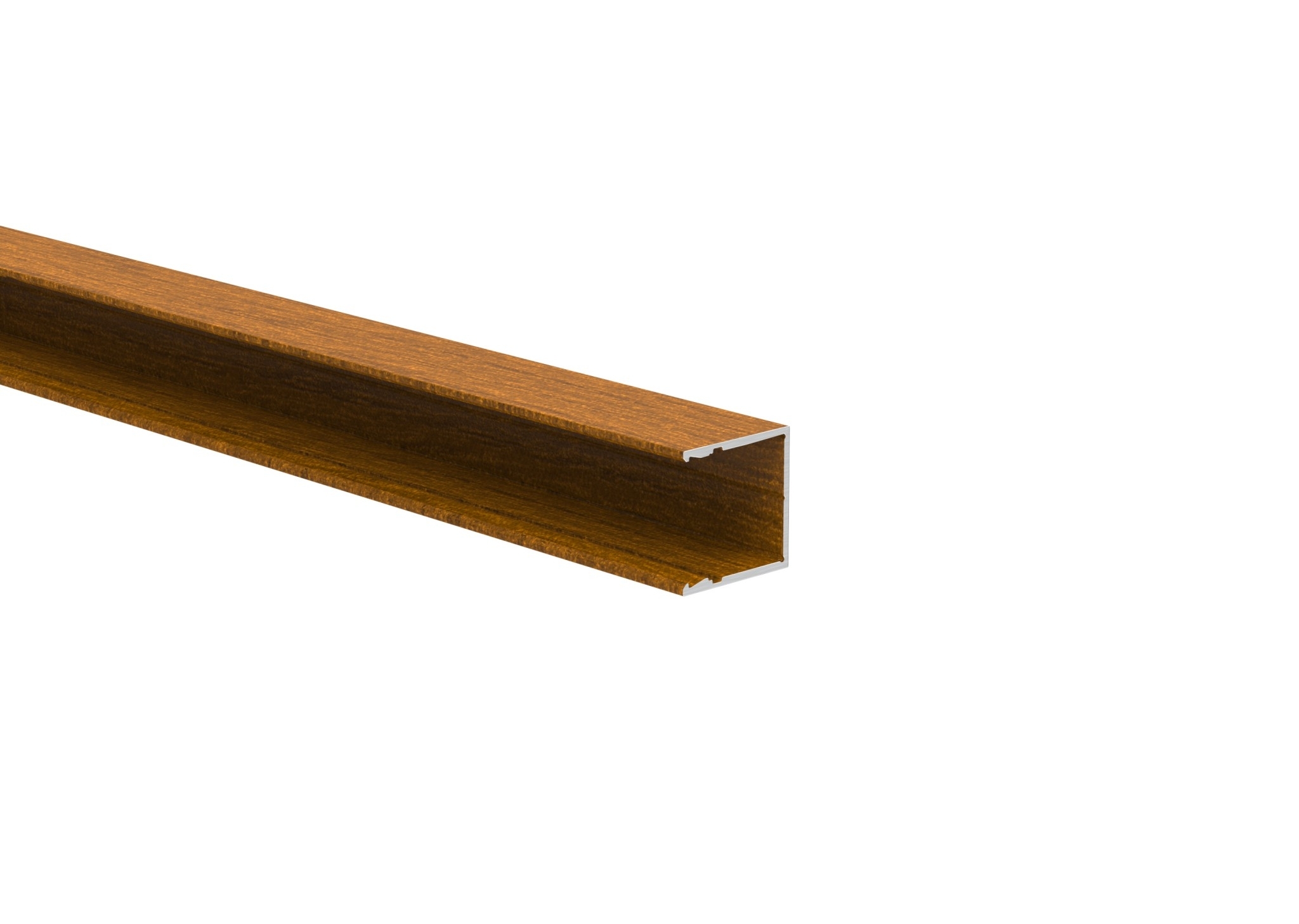 Zaunadapter Aluminium 25 x 25 mm 6-0 m Holzdekor Goldene Eiche-89-11FGAL20U6000W03-A.4