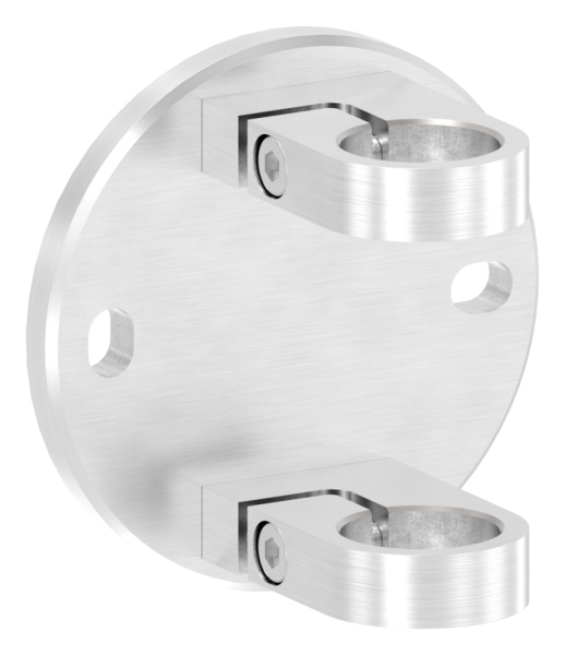 Wandbefestigung  Masse- 120x10 mm zum Spannen fuer Gelaenderpfosten Ø 33-7 mm - V2A-11-3066.4