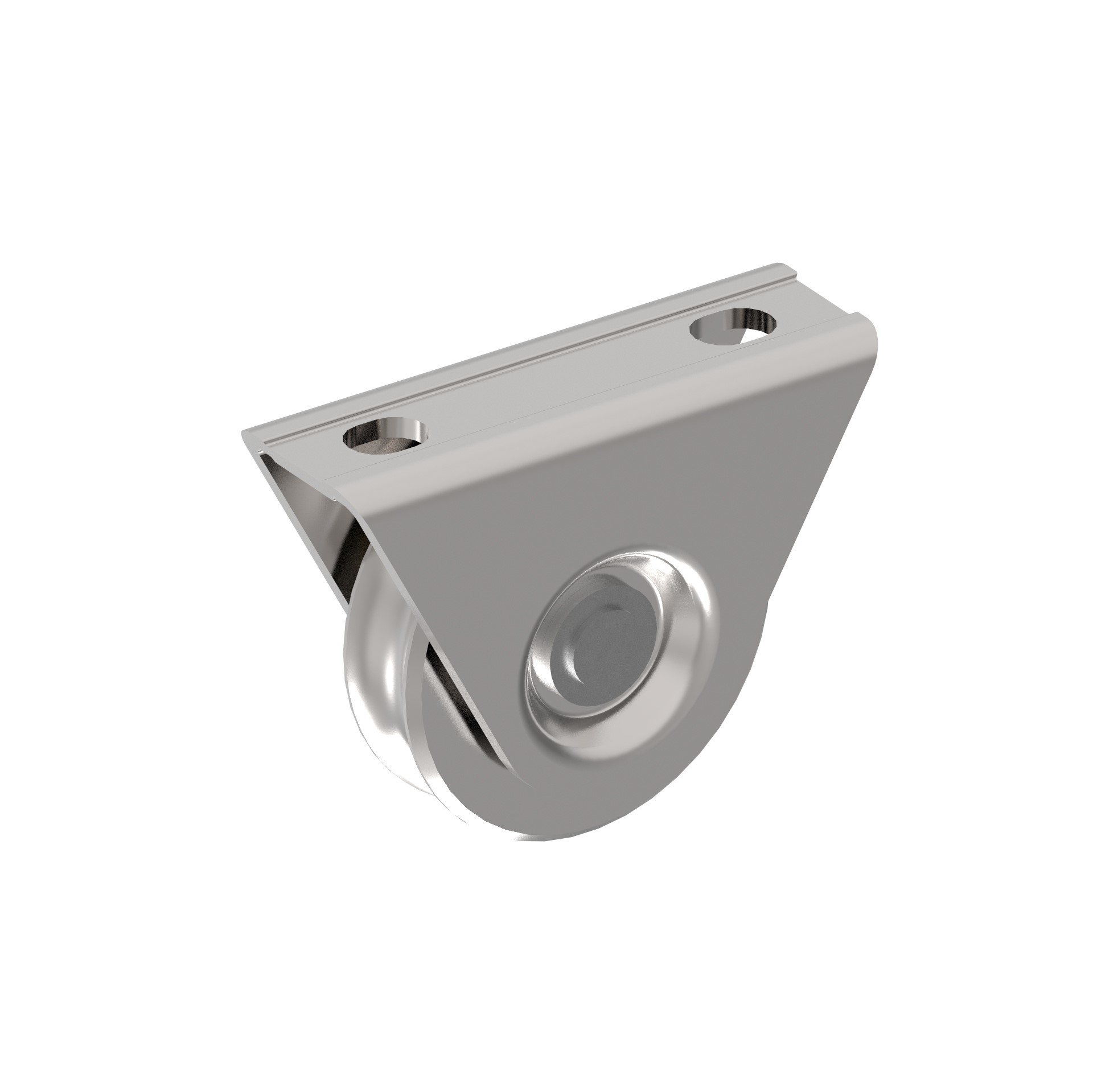 Schiebetorrolle Stahl verzinkt Ø 98 mm U-Rille R8 mit Aussenstuetzplatte 400 kg-89-11H31U100-A.4
