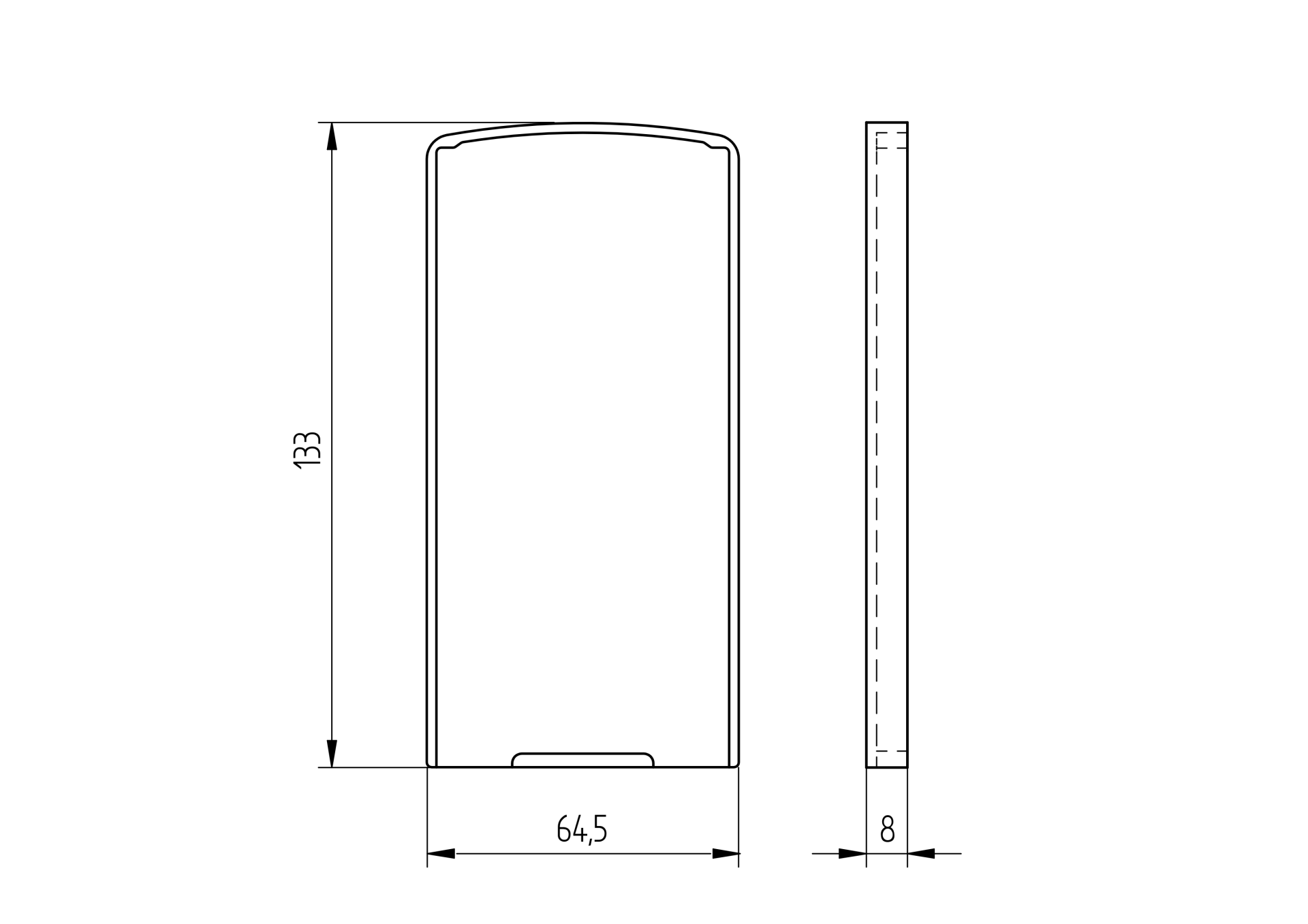 Endkappe Aluminium fuer Aluprofil AL-0008 - AL-0009 Satin-ELOX-89-11AL0038004SE-A.4