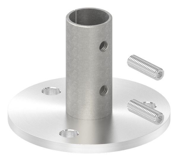Wand- und Bodenanker  Masse- Ø 100x6 mm  fuer Rundrohr Ø 33-7x2-5 mm -V2A-11-3011.4
