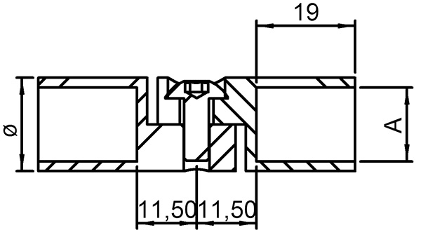 Verbinder - Gelenk zum Kleben mit Bohrung 12-1 mm-11-1611.4