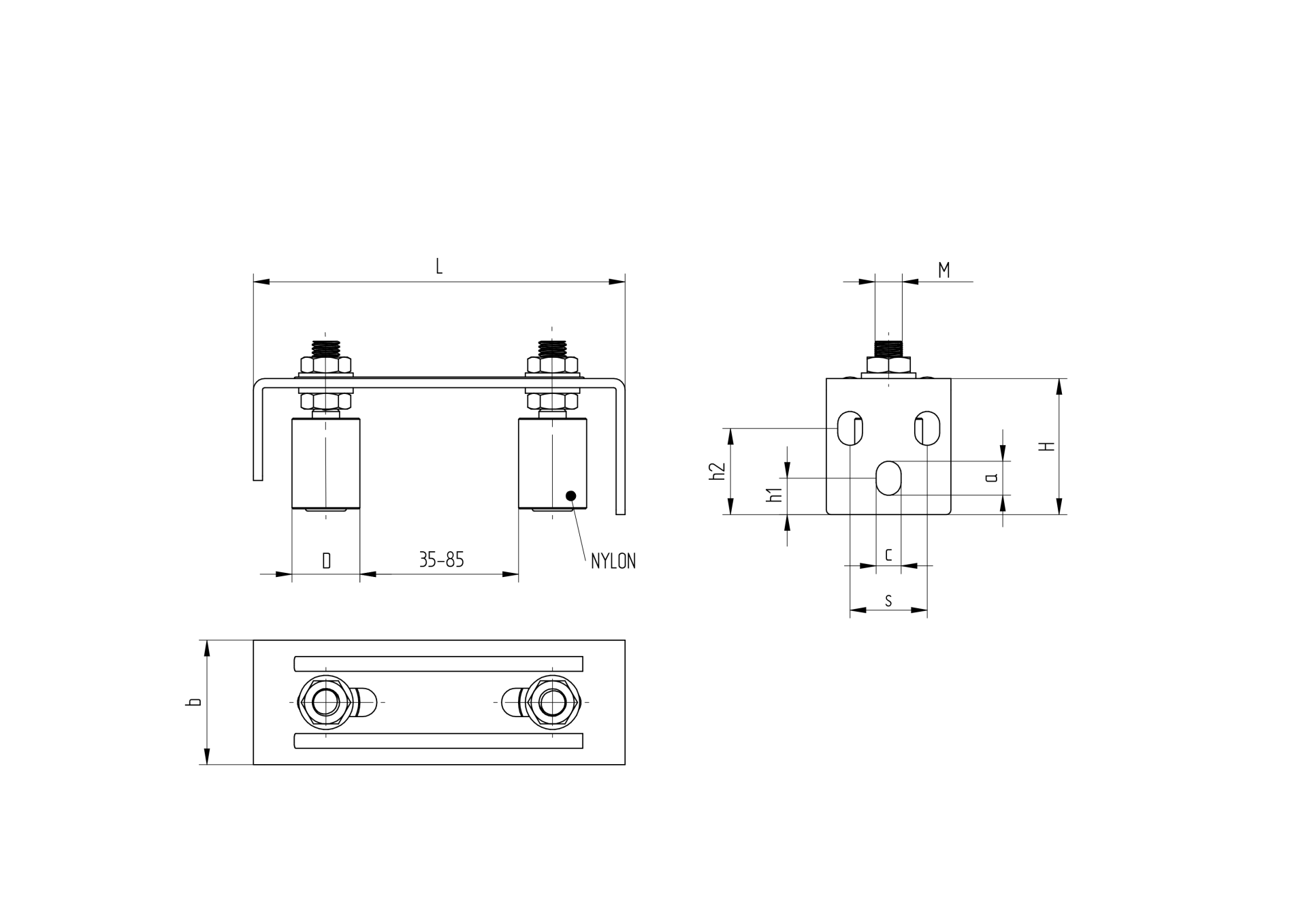 Rollenfhrung Stahl verzinkt pulverbeschichtet RAL 7016 L=165 mm verstellbar-89-11H122S-A.4