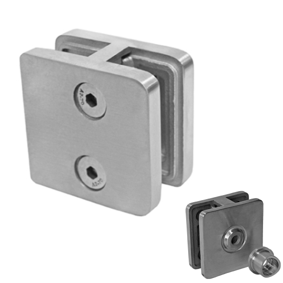 Glashalter Off-Axis Edelstahl AISI 316 fuer Glas 6-12-76 mm Pfosten D42-4 doppelseitig-89-11A142100742-A.4