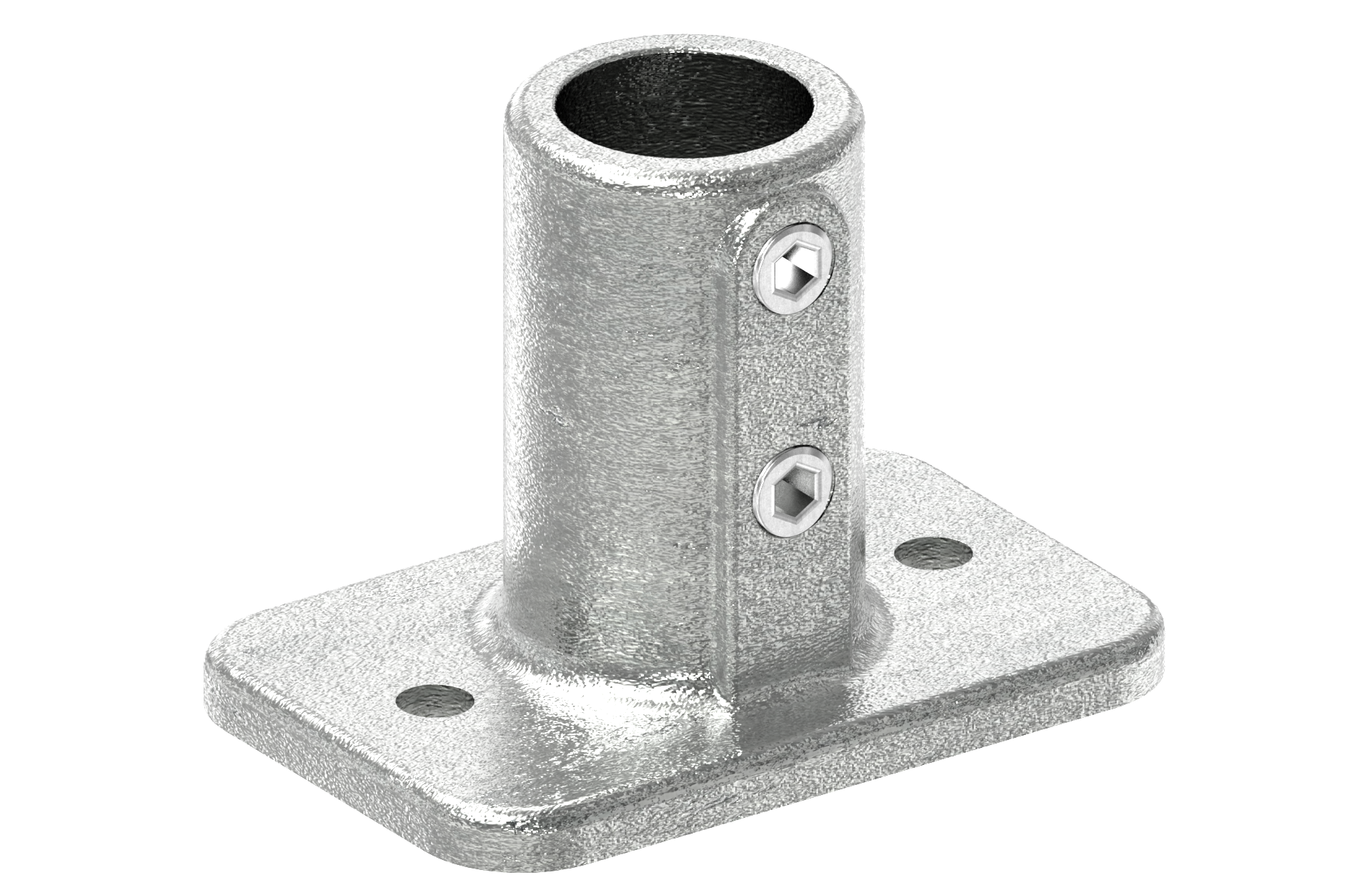 Rohrverbinder - Fussplatte rechteckig - 132KFC42 - 42-4 mm - 1 1-4- - Feuerverzinkt u. Elektrogalvanisiert-132KFC42