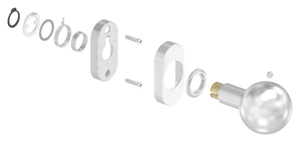 Tuerdruecker V2A gerade mit Kugel Ø 50 mm drehbar-11-3518.4