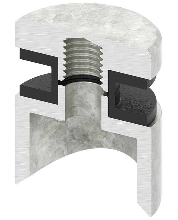 Glaspunkthalter Ø 30 mm- Zink -roh- Anschluss- Rohr Ø 42-4 mm-10-5042.3