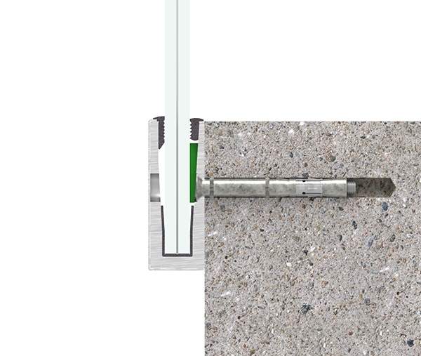 Alu-Profil - KOMPAKT - Laenge- 3000 mm - seitliche Montage - Aluminium-12-2212.6