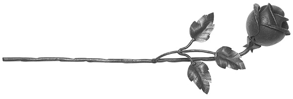 Zierteil - Rose - Masse- 130x390 mm - Stahl S235JR- roh-30-2677.8