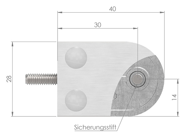 Glasklemme - Masse- 40x28x17-4 mm - Anschluss flach - V2A-10-2000.4
