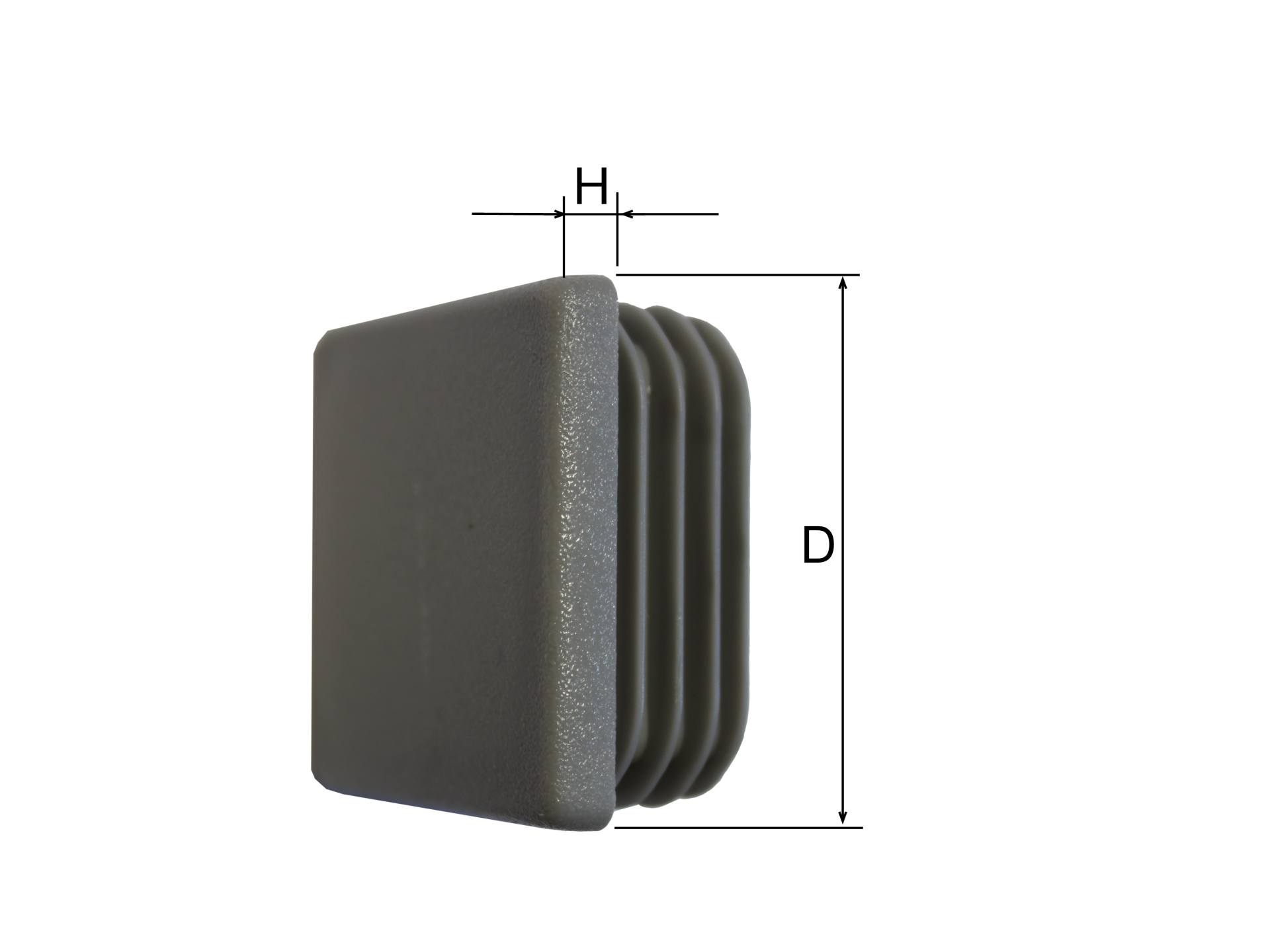 Endkappe PVC 40x40 mm Grau zum Einschlagen-89-11A940X40PVC-A.4