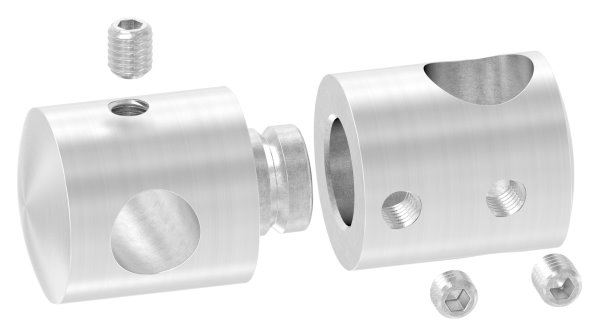 Querstabhalter V2A Edelstahl – Doppel fuer 2 Rundstaebe 12 mm und 10 mm inkl- Schrauben-11-1624.4