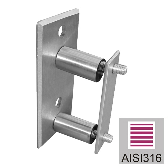 Seitenverankerung Edelstahl AISI 316 fuer Rundpfosten D42-4x2 Schliff-89-11A140054-A.4