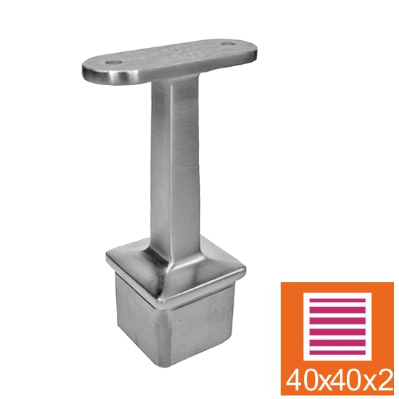 Handlaufhalter - fuer Vierkantrohr- 40x40x2 mm - V4A Anschluss FLACH-11-2711-A.1