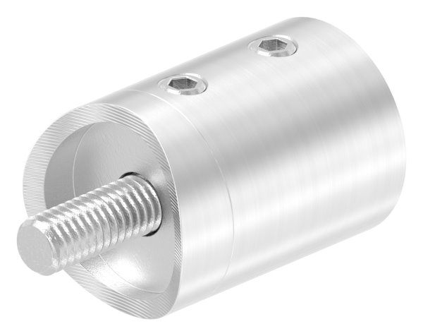 Querstab-Endhalter Edelstahl V2A fuer Rohr Ø 42-4 mm Sackloch Ø 10-2 mm links-88-1150399.240AL
