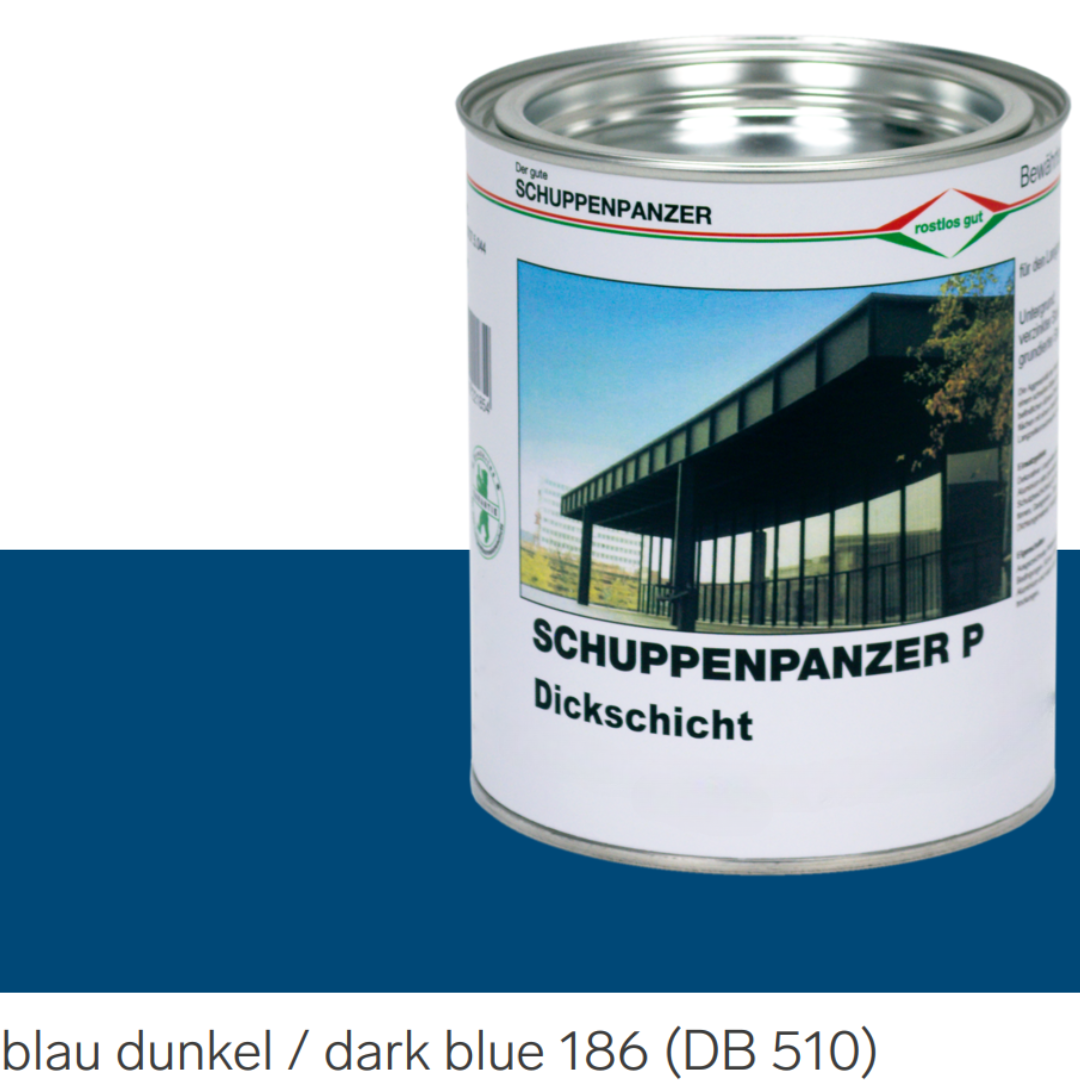 SCHUPPENPANZER-P Dickschicht 0519 blau-dunkel 186 DB 510 750 ml fuer Zaeune und STAHL-67-1039.8