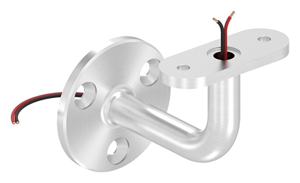 Handlaufhalter V2A Ronde Ø 60x5 mm- Wandabstand 75 mm- Kabeldurchfuehrung fuer LED-88-1150218-240.00