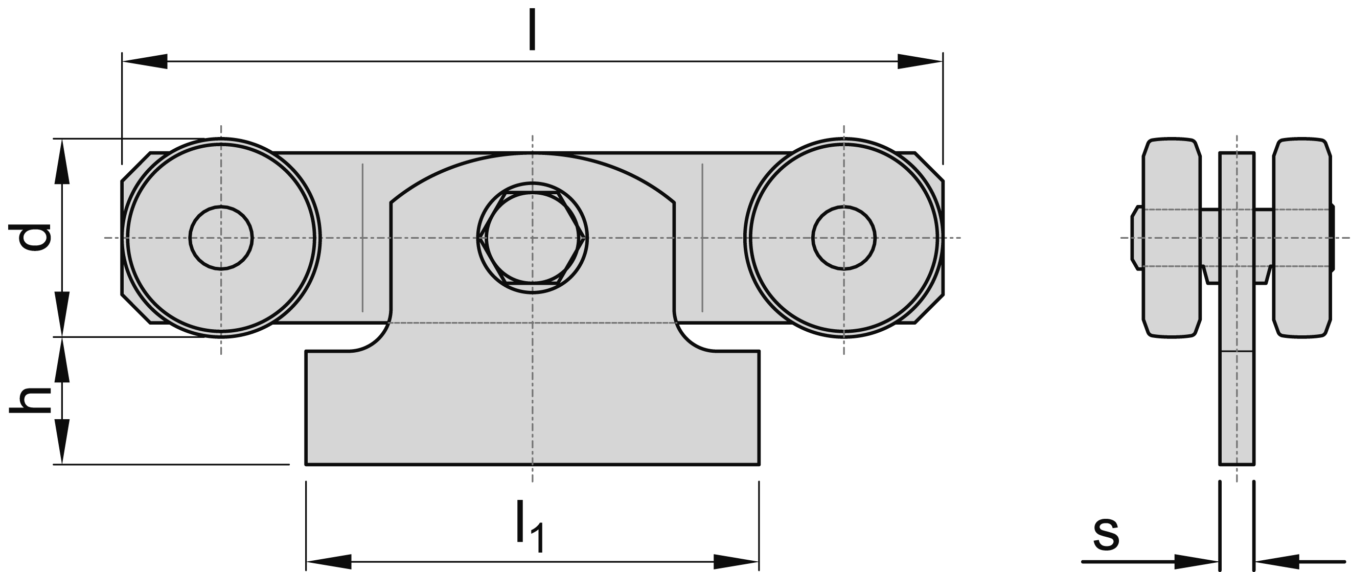 Doppelrolle mit Anschweisspendel Groesse 2 MEA 10336864-60-0135.7