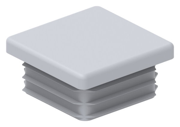 Einsteckkappe Kunststoff fuer Quadratrohr 40 x 40 mm Wandstaerke 3-0 mm grau-88-11178-40X40-3.G