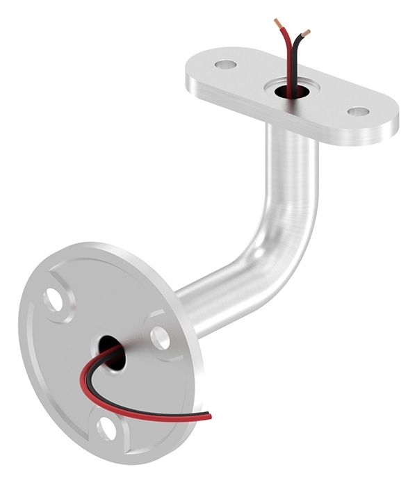 Handlaufhalter V2A Ronde Ø 60x5 mm- Wandabstand 75 mm- Kabeldurchfuehrung fuer LED-88-1150218-240.00