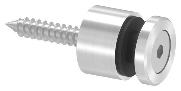Glaspunkthalter Edelstahl V2A Ø 16 mm- Klemmbereich 4-0–8-0 mm- Anschluss flach- geschliffen-88-1160262.240