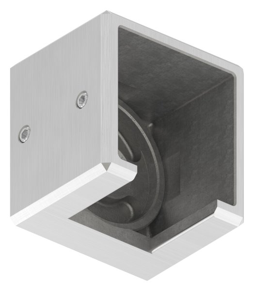 Wandbefestigung Edelstahl V4A fuer Quadratnutrohr 40 x 40 mm links-88-1160397-V4A.L